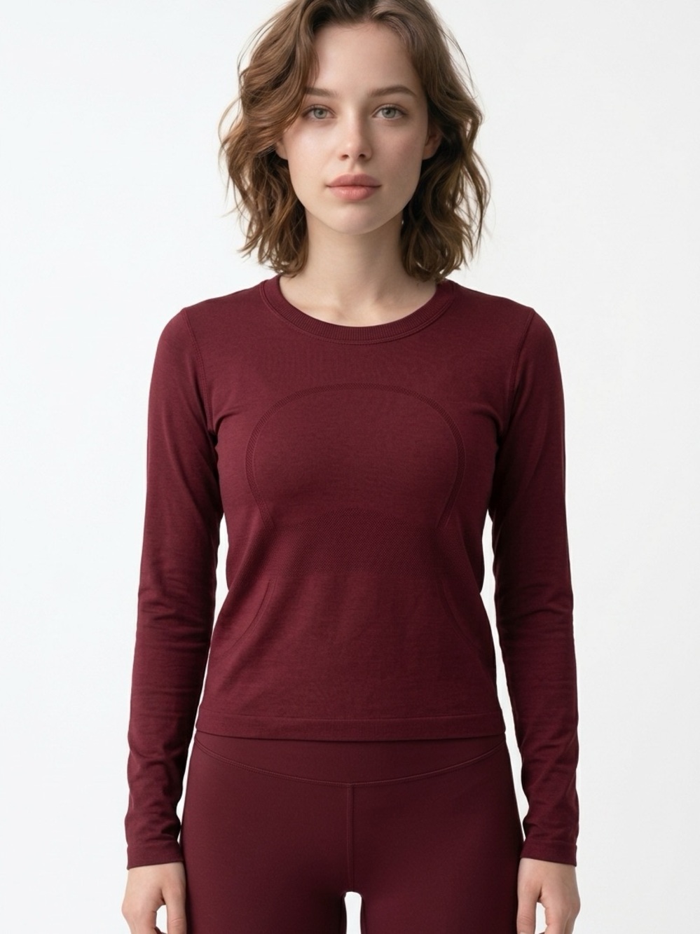 LULULEMON | Dark Red Swiftly 1.0 Long Sleeve Crewneck Top Women’s Size 10